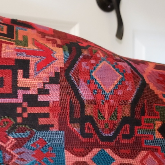 Retro 90s Southwest Print Of Reds, Blues, Oranges Vest with Tie Back Size Large - Picture 3 of 9